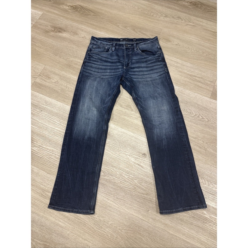 BKE Buckle Jeans Mens 33x30 Blue Jake Denim Pants Faded Washout Straight Stretch
